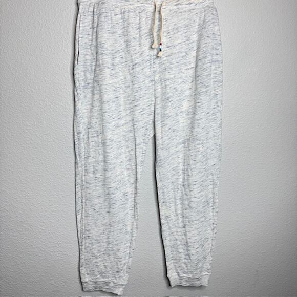Sol Angeles Mens Pants XXL Lt Weight Jersey Joggers Marled Cream/Navy - Picture 4 of 16